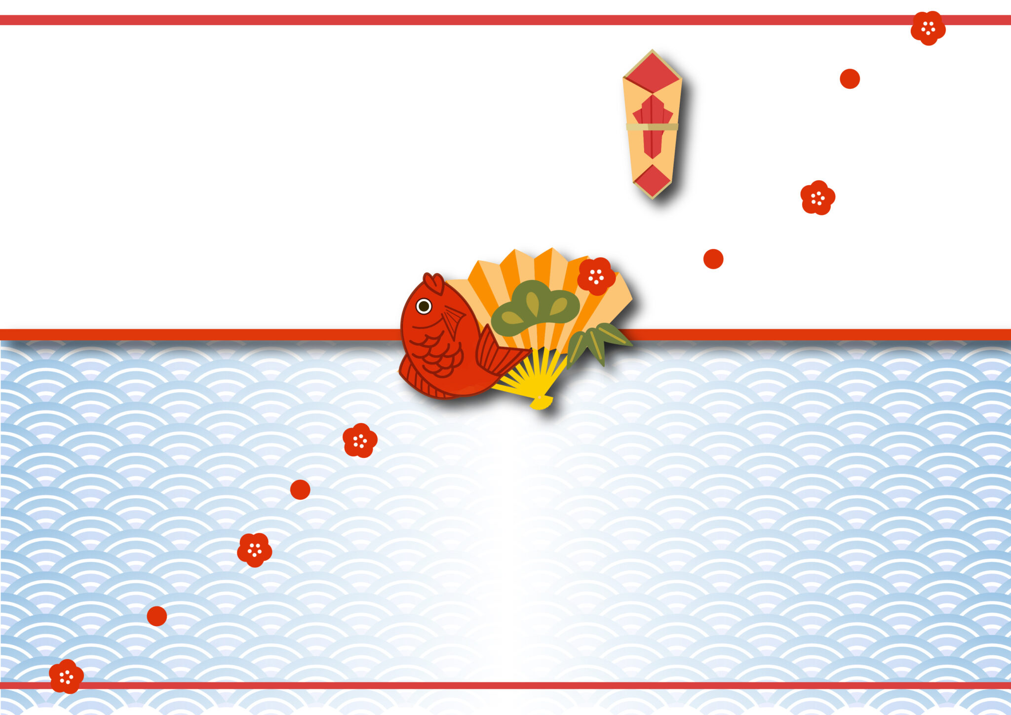 Word・PDF・JPG・透過PNGの熨斗紙テンプレート！金色の扇に鯛が飾られた豪華なデ…｜イラストボックス「プレミアム」テンプレート